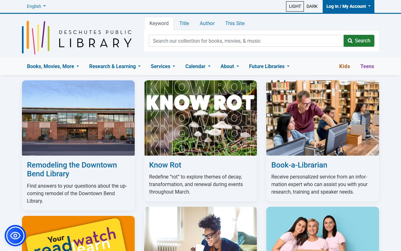 Deschutes Public Library website for Bend death index research