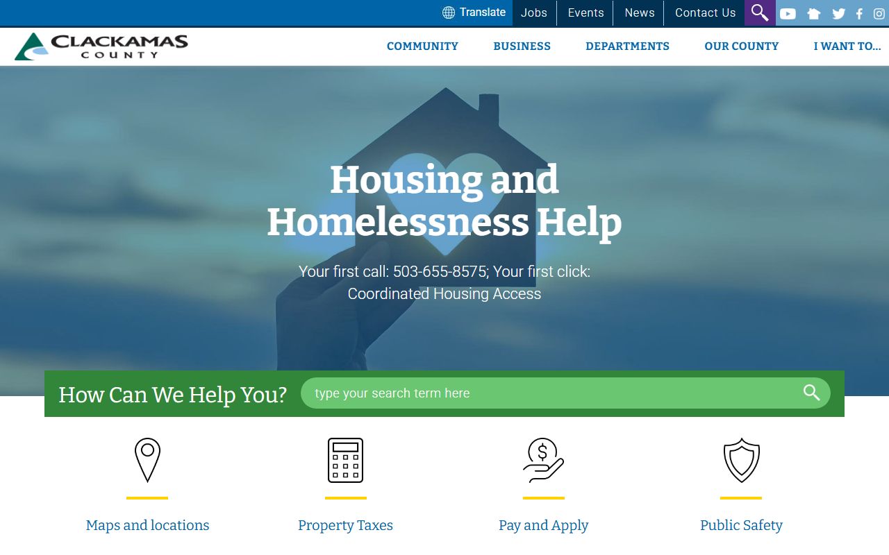 Clackamas County official website for death index and vital records