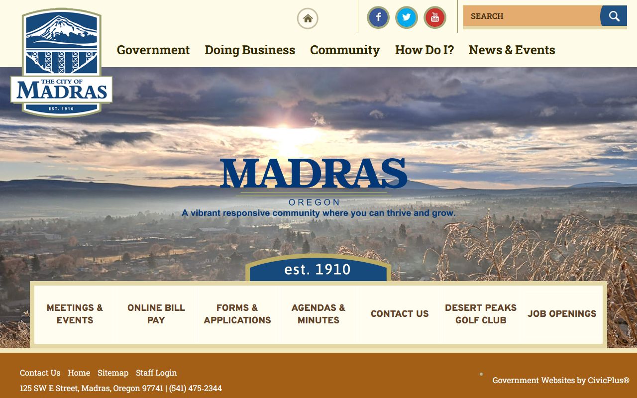 Madras city records page for Jefferson County death index research