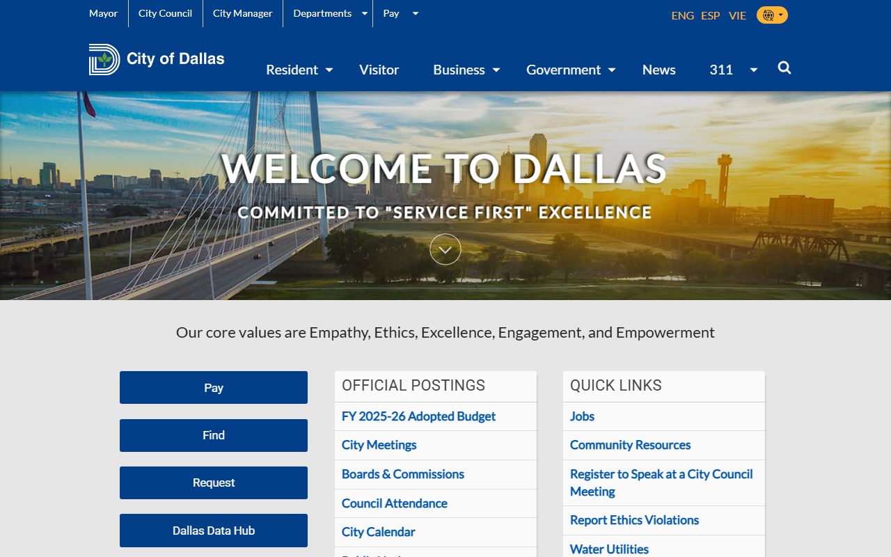 Dallas city website with links to Polk County records resources