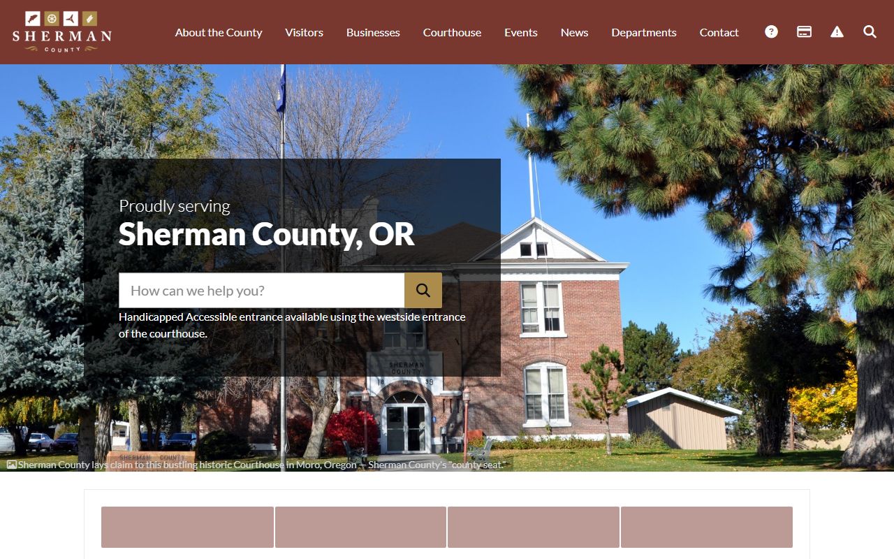 Sherman County official website with death index record details