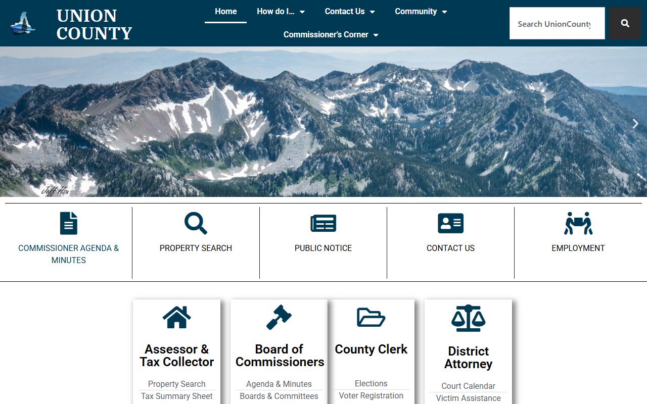 Union County official website with death index record information
