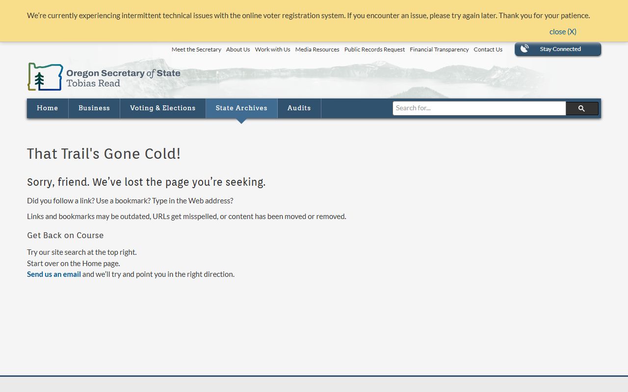 Oregon State Archives page for Washington County death records